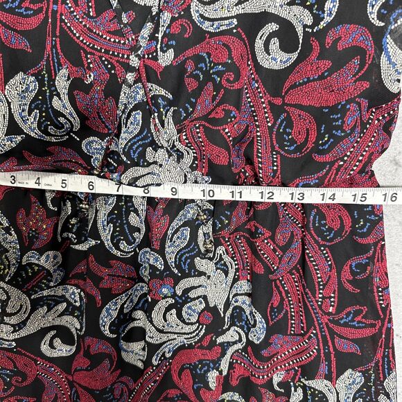 BeBop Purple and Black Print 3/4 Cinch Sleeve Dress Size Large - Picture 8 of 13